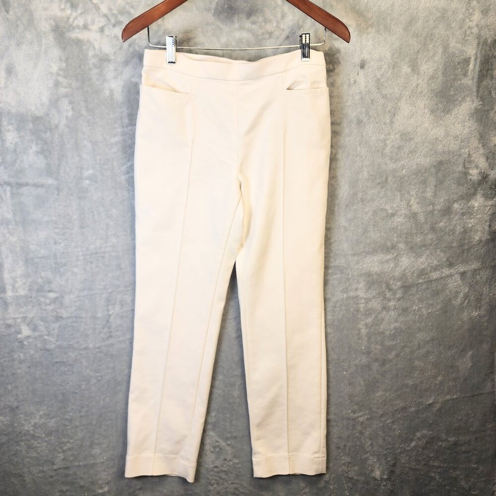 AKRIS punto Women's Pants Cream White Pants Size 6 Cotton Blend